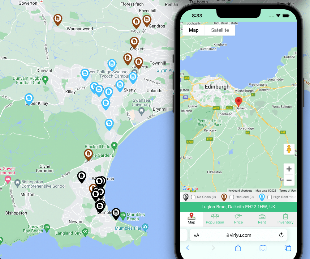 Using the Viriyu map to analyse an area in the UK